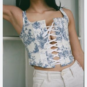 Blue & White Corset Top